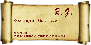 Rozinger Gusztáv névjegykártya